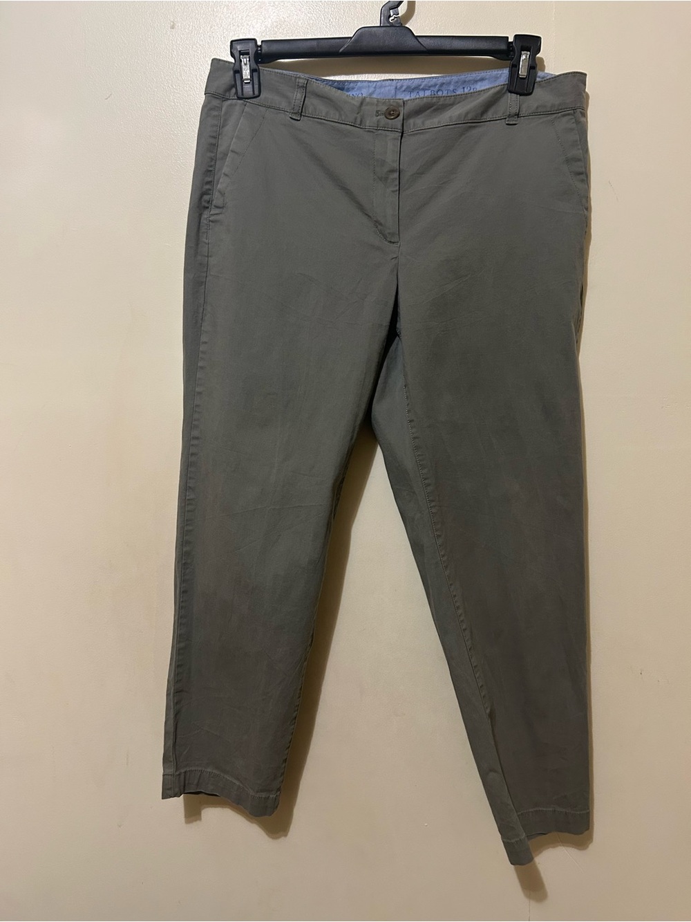 Talbots Weekend Chinos Green Sz 12P Stretch Ankle cotton